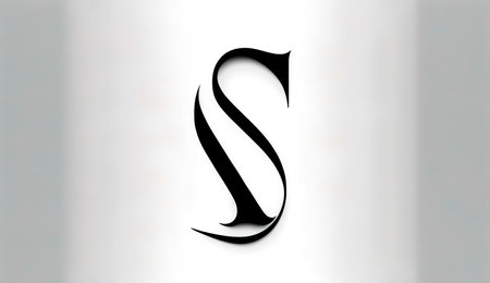 Minimalistic letter S on a white background, generative AI.の素材