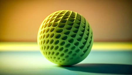 Tennis ball on a colored background, generative AI.の素材