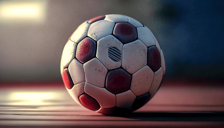 Creative illustration with soccer ball, generative AI.の素材