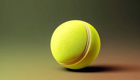 Tennis ball on a colored background, generative AI.の素材