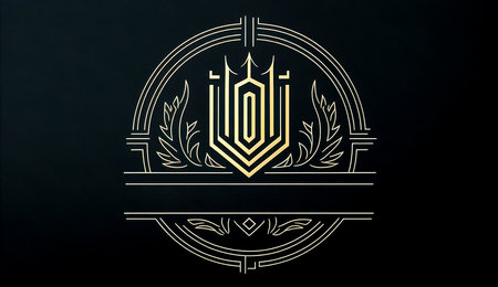 Minimalistic building emblem or logo isolated, generative AI.の素材