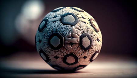Creative illustration with soccer ball, generative AI.の素材