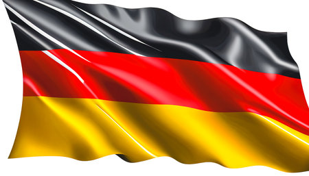 Wavy flag of Germany, texture background, generative AI.の素材