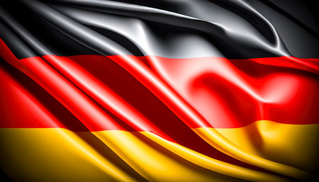 Wavy flag of Germany, texture background, generative AI.の素材