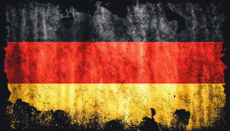 Wavy flag of Germany, texture background, generative AI.の素材