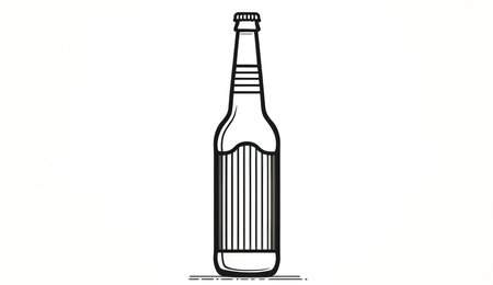 Minimalist logo with a bottle of beer, generative AI.の素材