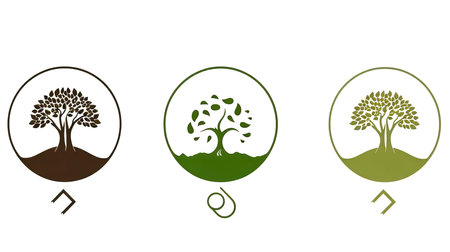 Minimalistic logo, the concept of ecology, care for nature, generative AI.の素材