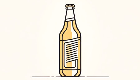 Minimalist logo with a bottle of beer, generative AI.の素材