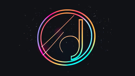 Minimalistic music logo with treble clef and note, generative AI.の素材