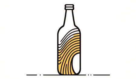 Minimalist logo with a bottle of beer, generative AI.の素材