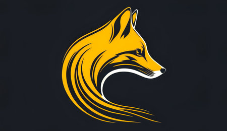 Creative fox logo, simple design, generative AI.の素材