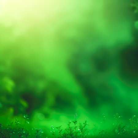 Abstract blurred background with plants, generative AI.の素材