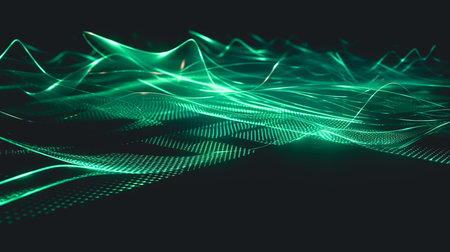 Abstract green background from a brilliant mosaic pattern, generative AI.の素材