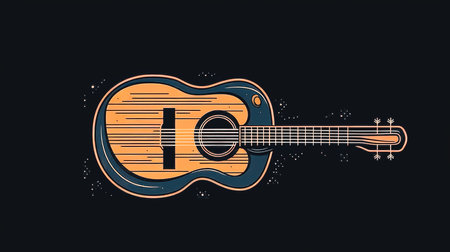 Creative illustration with electric guitar, generative AI.の素材