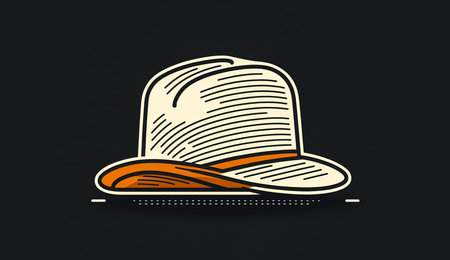 Logo template, flat hat isolated, generative AI.の素材