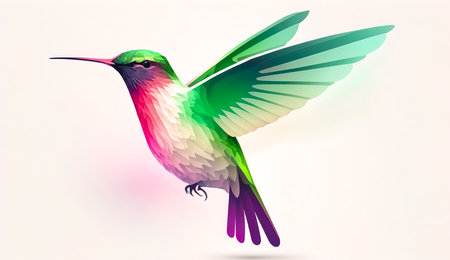Colored bird hummingbird close up, generative Ai.の素材