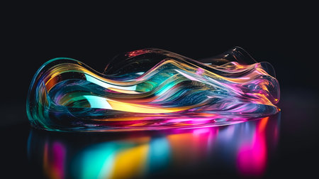 Abstract background with water wave of different colors, generative AI.の素材
