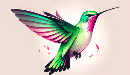 Colored bird hummingbird close up, generative Ai.の素材