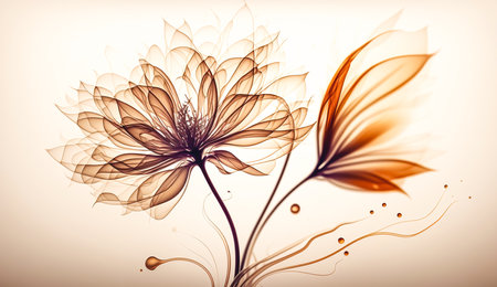 Abstract background with fabulous flowers, generative AI.の素材