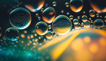 Abstract background with water drops, generative AI.の素材