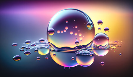 Abstract background with water drops, generative AI.の素材