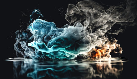 Abstract realistic background with smoke, generative AI.の素材