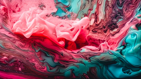 Abstract pink background, texture of spreading paint, generative AI.の素材