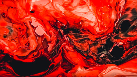 Abstract red background, texture of spreading paint, generative AI.の素材
