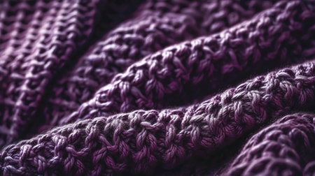 Background of purple of knitted woolen pink cloth, close-up.の素材