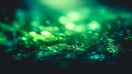 Abstract blurred green background with bokeh, lights and shadows.の素材