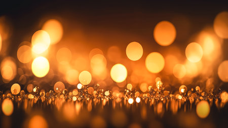 Abstract blurred golden background with bokeh, lights and shadows.の素材