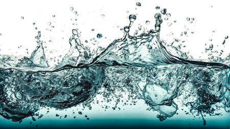 Water splash on a light background, close-up, water texture.の素材