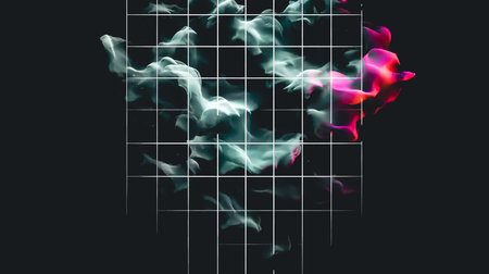 Black abstract checkered background with an explosion in the background.の素材