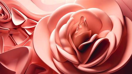 Abstract floral background with realistic pink roses, holiday background, greeting card.の素材
