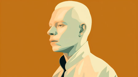 Stylish and creative illustration with albino man.の素材
