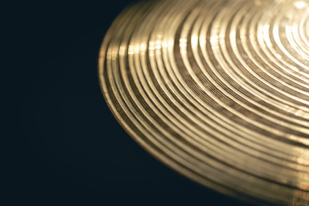 Close up of hi hat surface, drum cymbal close-up.の写真素材