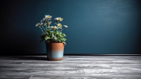 Home plant in a pot against a gray wall, minimalist interior, copy space.の素材