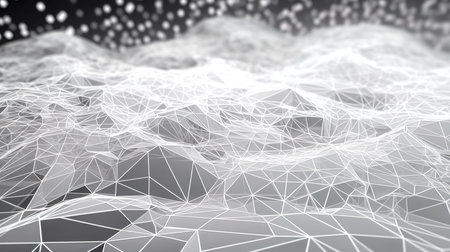 Abstract low poly background of triangles in white colors. Substrate for design.の素材