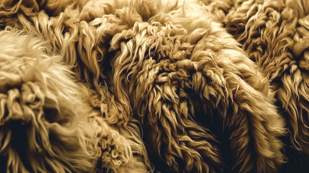 Long natural hair of a wild animal, texture background.の素材