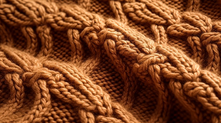 Knitted dark brown background, close up texture, pleats on fabric, knitted material of dark blue color, folds.の素材