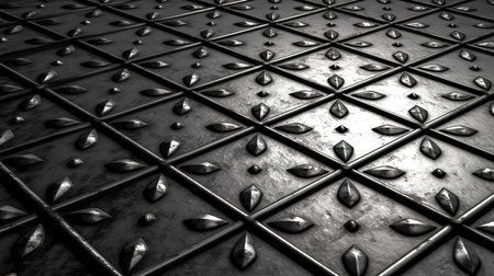 Abstract metal background, metal texture, vintage design.の素材