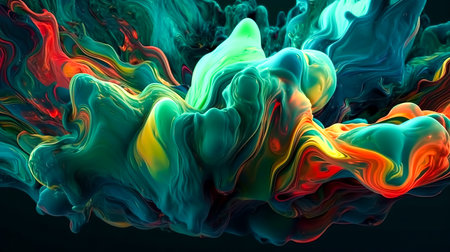 Colorful gradient background in vibrant rainbow colors. Abstract blurry smooth image.の素材