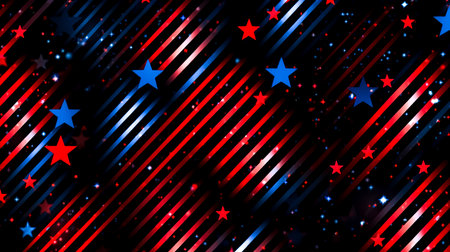 Abstract background with American flag with the rays of the sun, generative AI.の素材