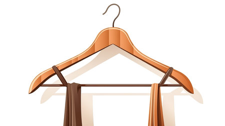 Hanger with clothes on white background isolated, flat illustration.の素材