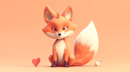 Cute fox illustrations for children's books, greeting cards.の素材