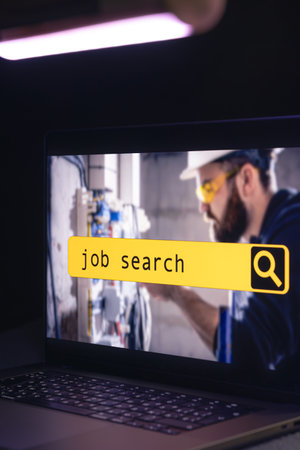 Online job search on website for worker to search for job opportunities.の写真素材