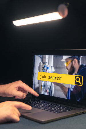 Online job search on website for worker to search for job opportunities.の写真素材