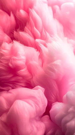 Pink cotton wool background, abstract fluffy soft color sweet candyfloss texture.の素材