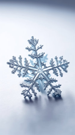Close-up, snowflake on a white background, macro shot.の素材