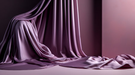 Beautiful smooth elegant violet purple satin silk, generative AI.の素材